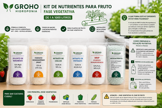 Nutrient Kit for Fruiting Plants – Vegetative Stage – 1 to 1000 L