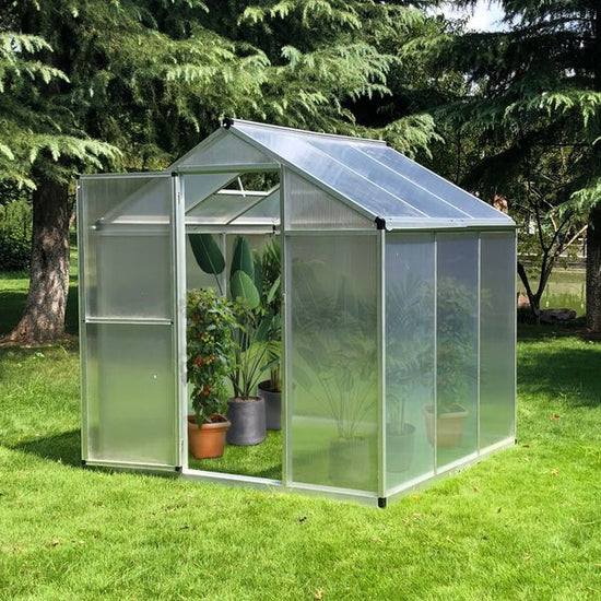 Polycarbonate & Aluminium Greenhouse 182 × 183 × 195 cm